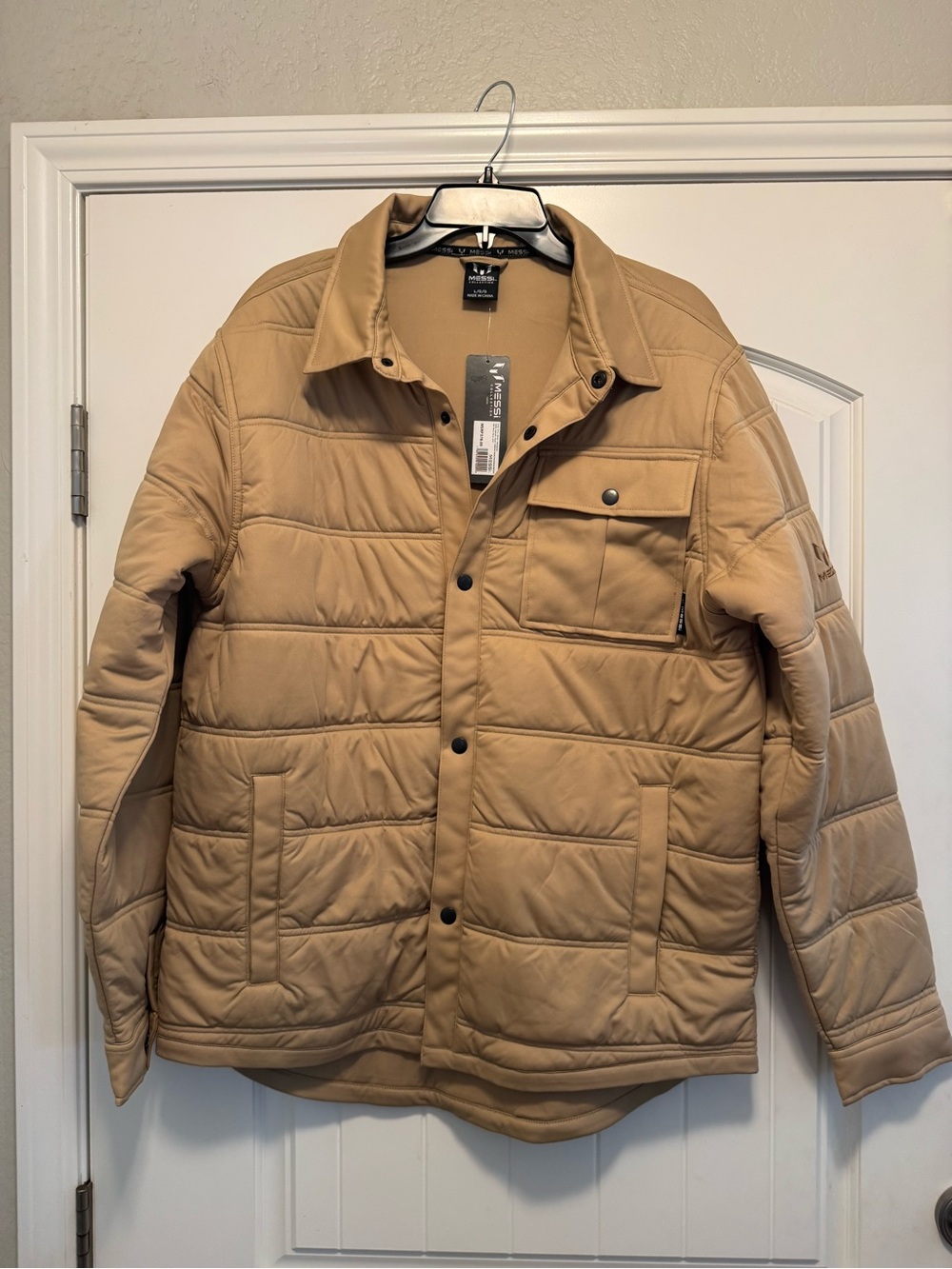 Kids Tan Quilted Puffer Jacket - Lightweight Warmth
